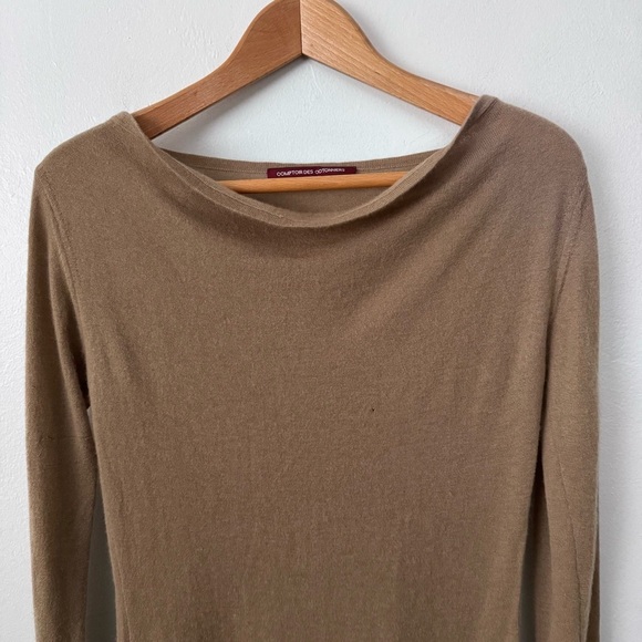 Comptoir Des Cotonniers flawed 100% cashmere sweater tan Size Small - Picture 2 of 11